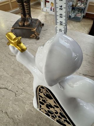 Angelo ceramica con led e stella