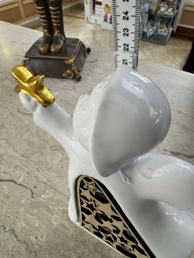 Angelo ceramica con led e stella