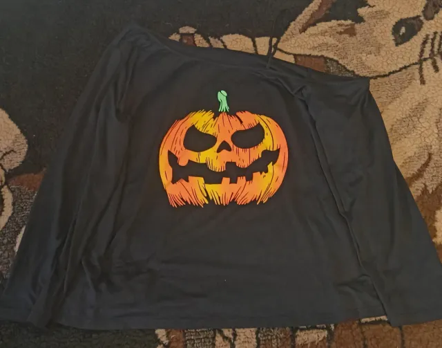 Camiseta Hombro Descubierto Calabaza Talla 3XL
