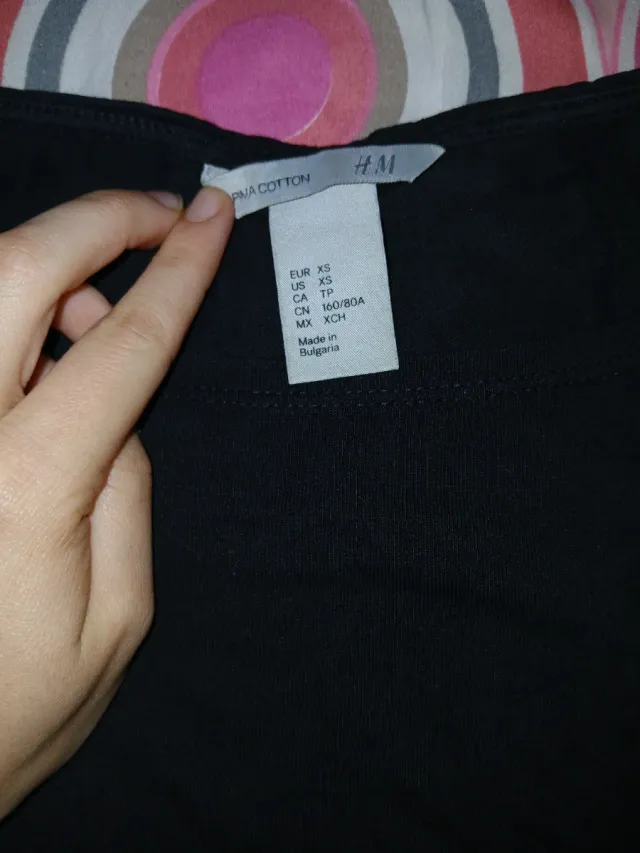 Camiseta H&M manga larga negra talla S