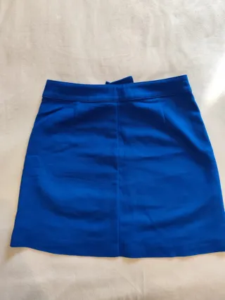 Minifalda azul eléctrico con cremallera