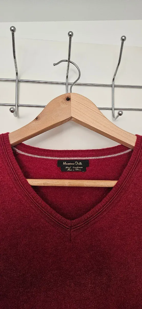 Jersey Massimo Dutti Cashmere Rojo Burdeos Talla S