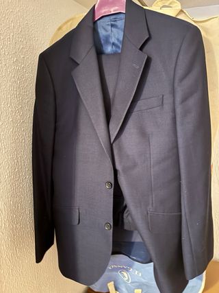 Traje Jajoan Azul Marino Cuadro Galés