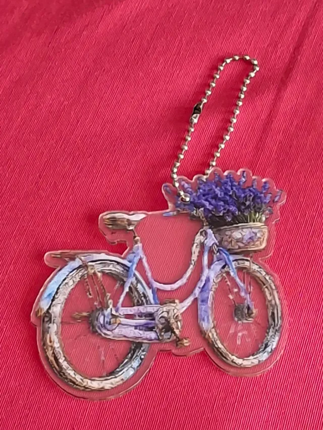 Colgante/Llavero Bicicleta Flores