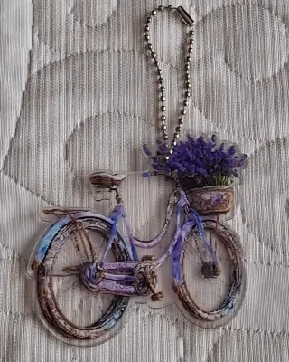 Colgante/Llavero Bicicleta Flores