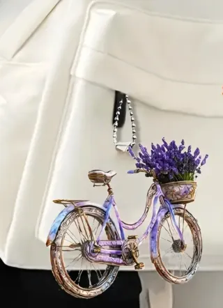 Colgante/Llavero Bicicleta Flores