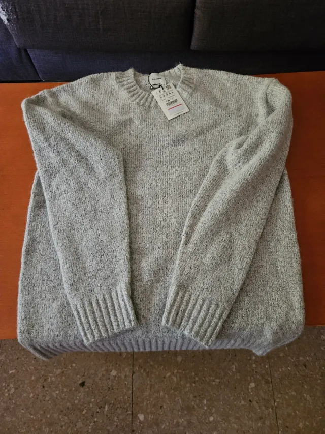 Pull&Bear Jersey Lana Gris Talla M