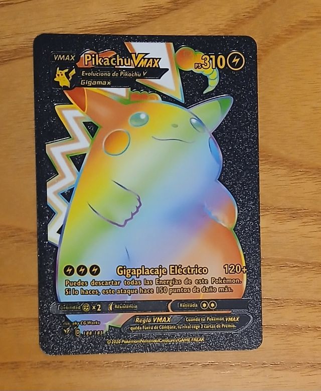 Carta Pokémon Pikachu VMAX Gigamax Rainbow