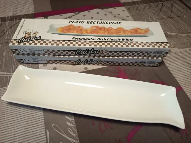 Plato Rectangular Cuisine Blanco