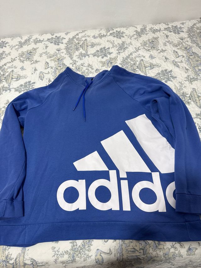 Sudadera Adidas Azul Logo Grande