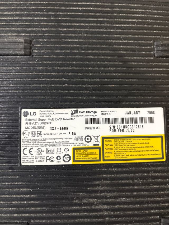 Lector CD LG Externo Negro