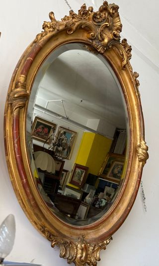 Specchiera ovale antica Napoleone III