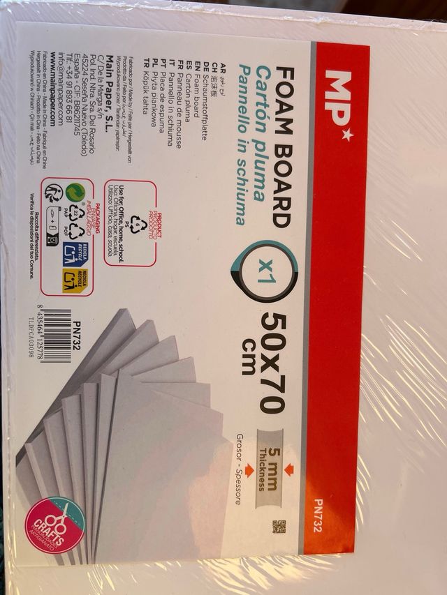 10 unidades de Cartón pluma