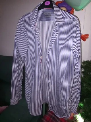 Camisa Zara Rayas Azul Blanco Talla XS