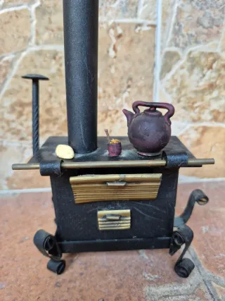 Mini Estufa Decorativa Metal y Vidrio