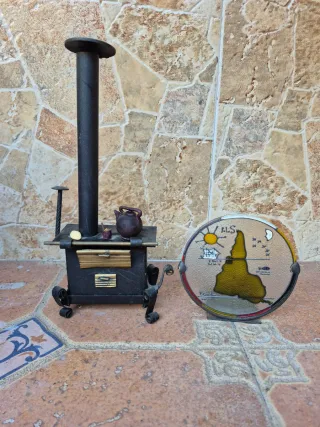 Mini Estufa Decorativa Metal y Vidrio