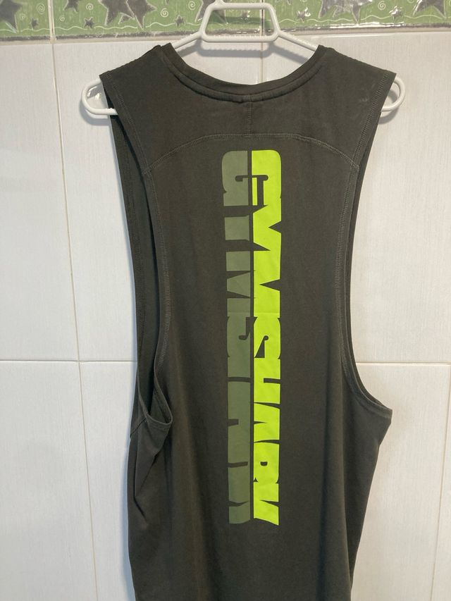 Camiseta tirantes Gymshark verde militar