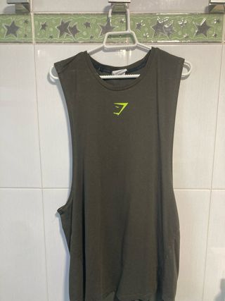 Camiseta tirantes Gymshark verde militar