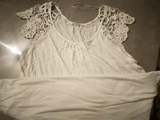 Terranova T-shirt bianca con pizzo taglia L