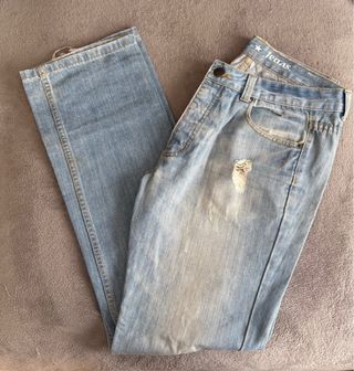 Pantalón Vaquero Hombre Blanco Jeans Talla L