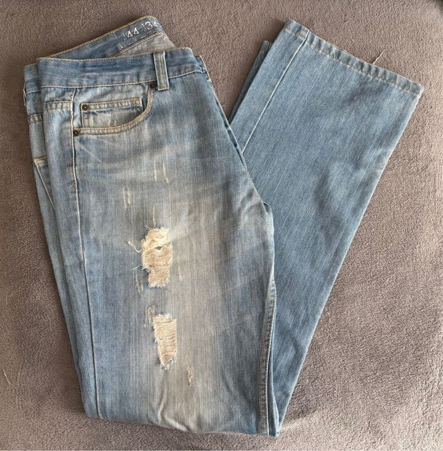 Pantalón Vaquero Hombre Blanco Jeans Talla L