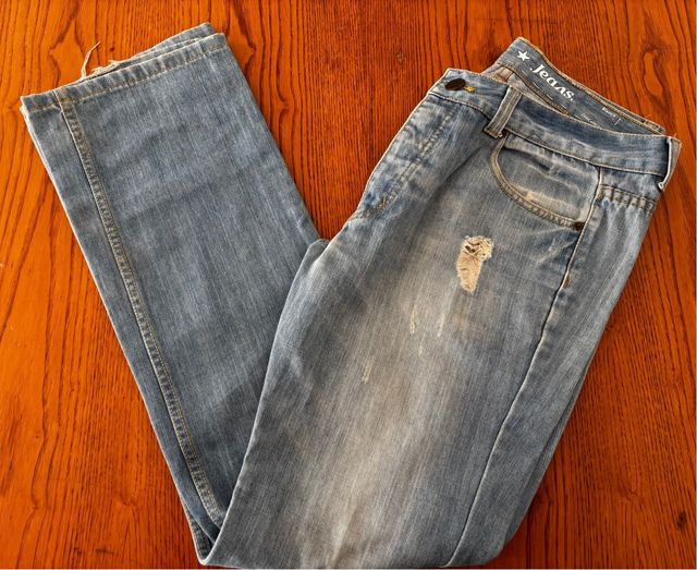 Pantalón Vaquero Hombre Blanco Jeans Talla L