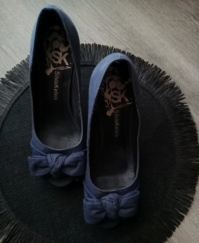 Zapatos de tacón 10/2 cm Silvia Kelvin azul marino