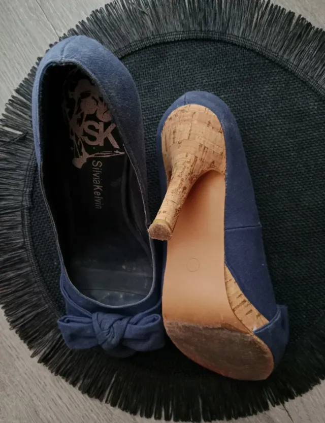 Zapatos de tacón 10/2 cm Silvia Kelvin azul marino