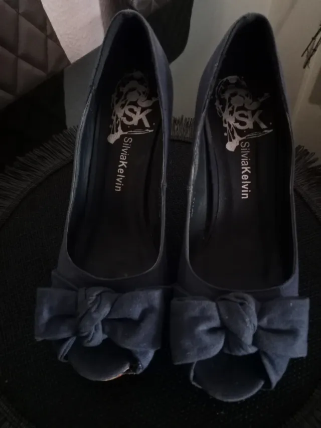 Zapatos de tacón 10/2 cm Silvia Kelvin azul marino