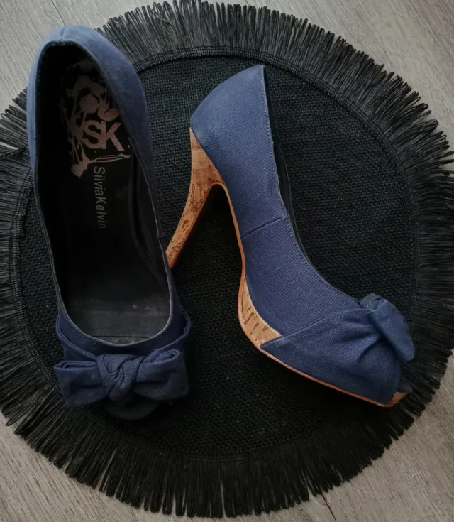 Zapatos de tacón 10/2 cm Silvia Kelvin azul marino