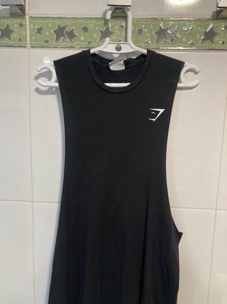 Camiseta sin mangas Gymshark negra