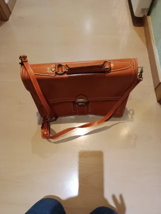 Bolso Cartera Piel Naranja Portátil