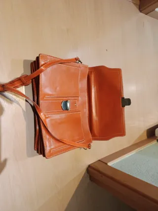 Bolso Cartera Piel Naranja Portátil