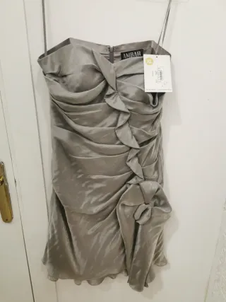 Vestido Cabotine Plata Talla 38