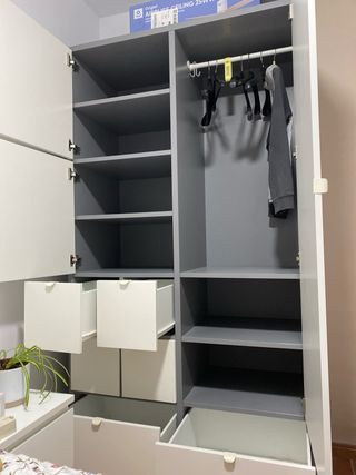 Armario Visthus Ikea Gris y Blanco