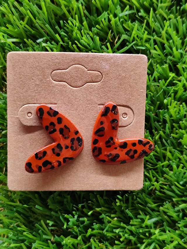 Pendientes hechos a mano diseño animal print