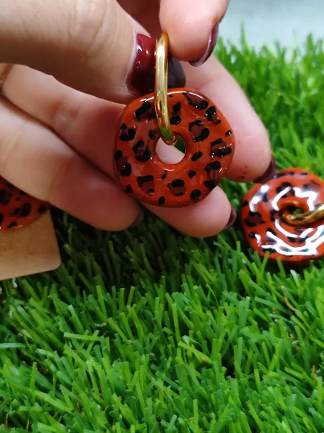 Pendientes hechos a mano diseño animal print