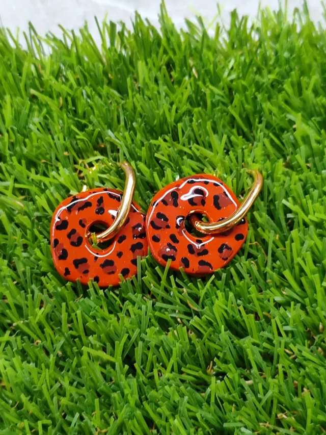 Pendientes hechos a mano diseño animal print
