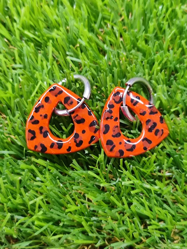 Pendientes hechos a mano diseño animal print