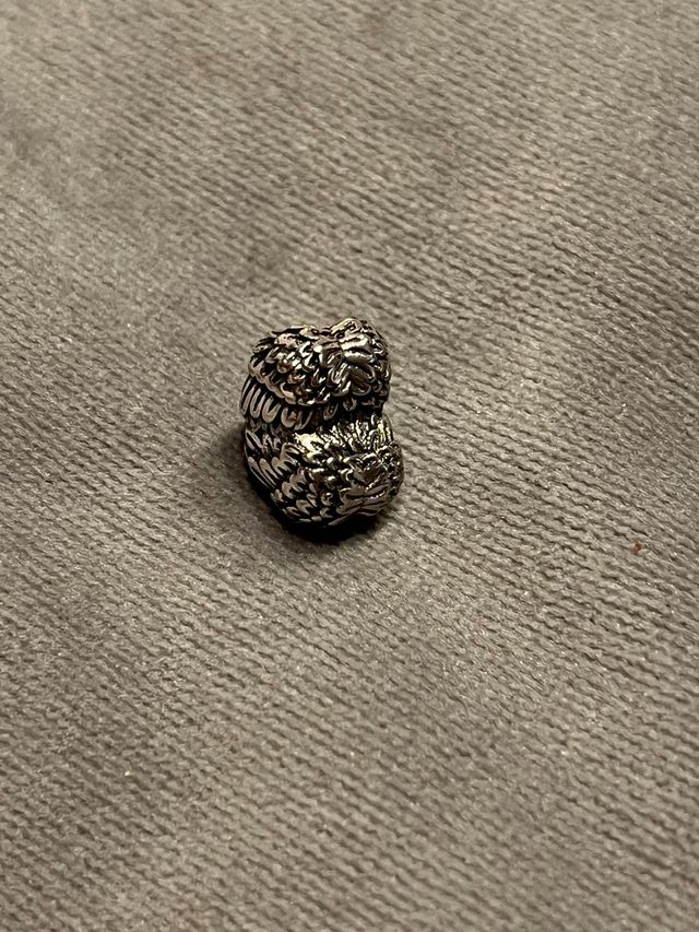 Charm Corazón con Alas. Bañado en Plata. Nuevo