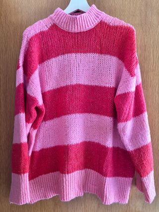 Jersey Mango rayas rosa y rojo