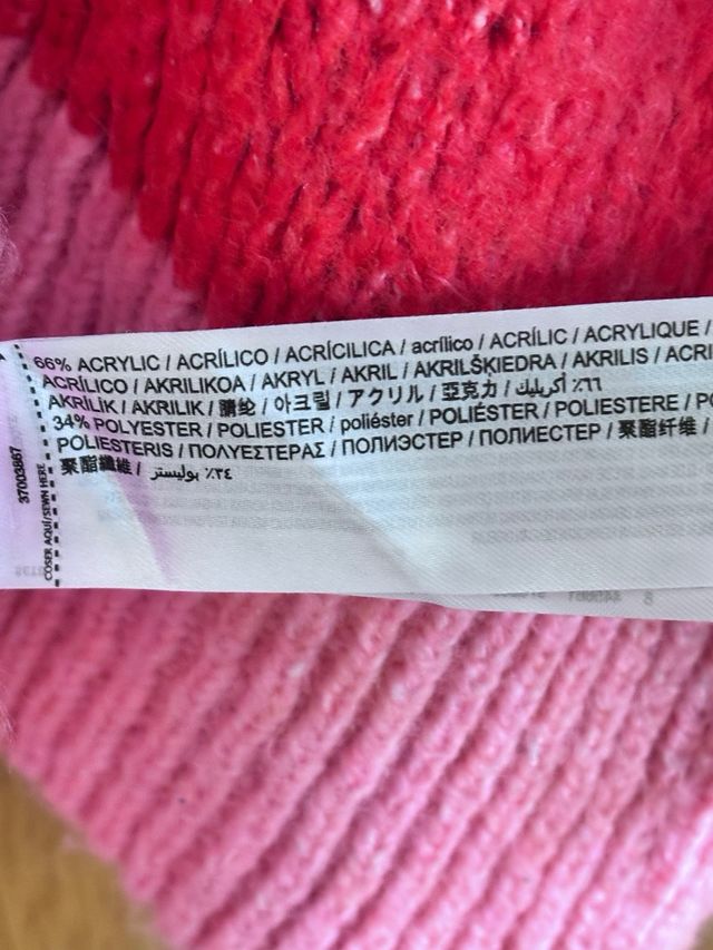 Jersey Mango rayas rosa y rojo