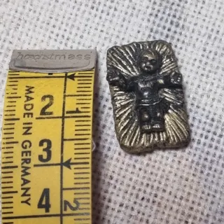 Belén metal antiguo 5 figuras