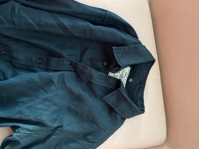 Camisa Lino Negra Talla S