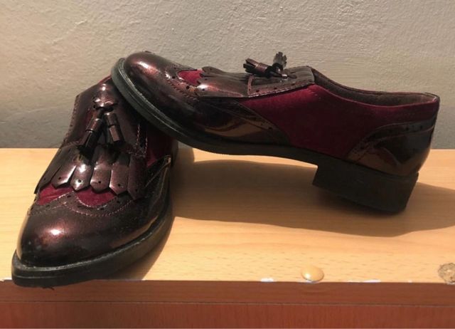 Zapatos mujer T/38 marrones y rojos