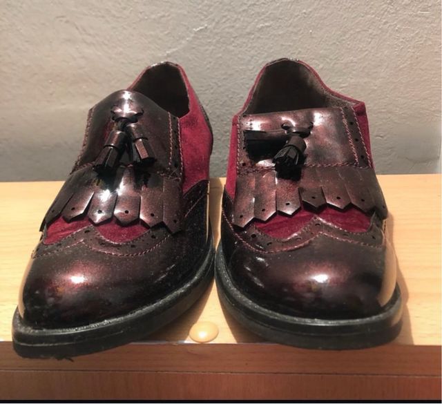 Zapatos mujer T/38 marrones y rojos