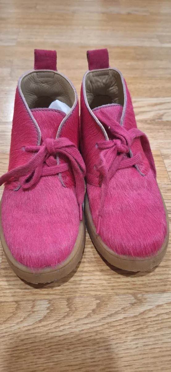 Botines  colaboración clarks Zara Piel Potro Rosa