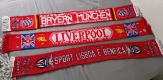 Bayern, Liverpool, Benfica bufandas deportivas