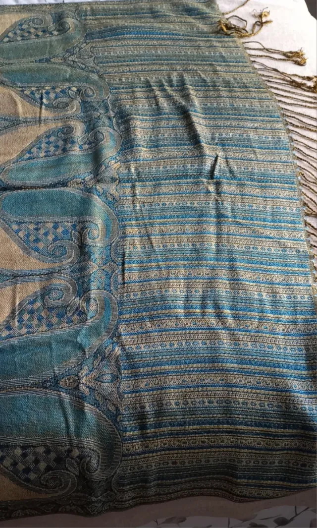 Pashmina azul nueva 1,84x68 cm