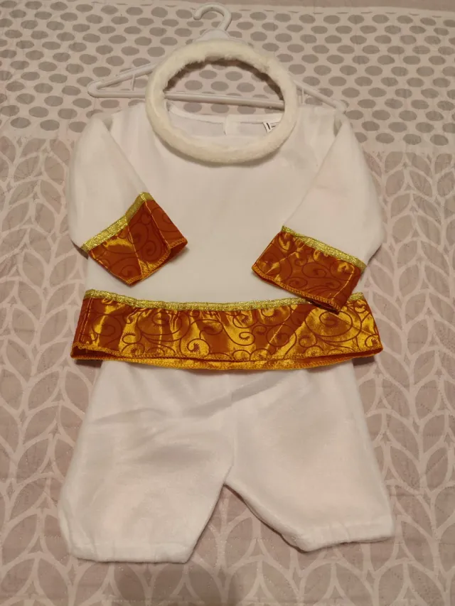 Disfraz Angelito Blanco y Dorado Talla Bebé